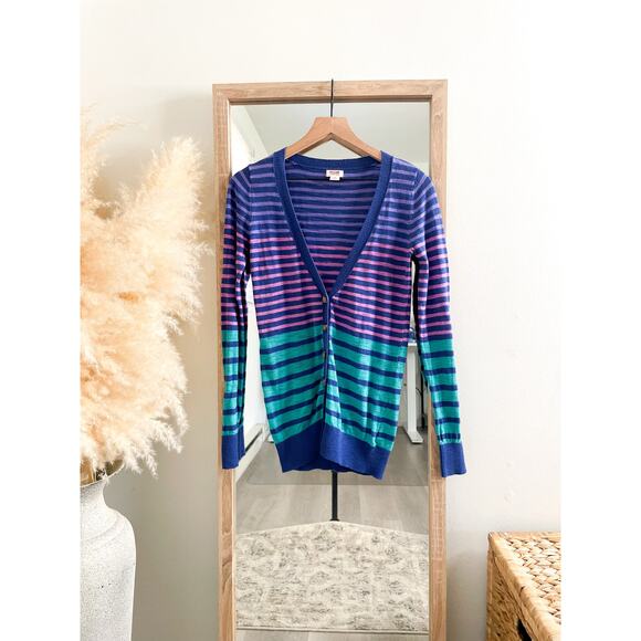 3/$20 ⭐️ Mossimo Supply Stripe Cardigan Sweater Small Casual Twee - Picture 1 of 7